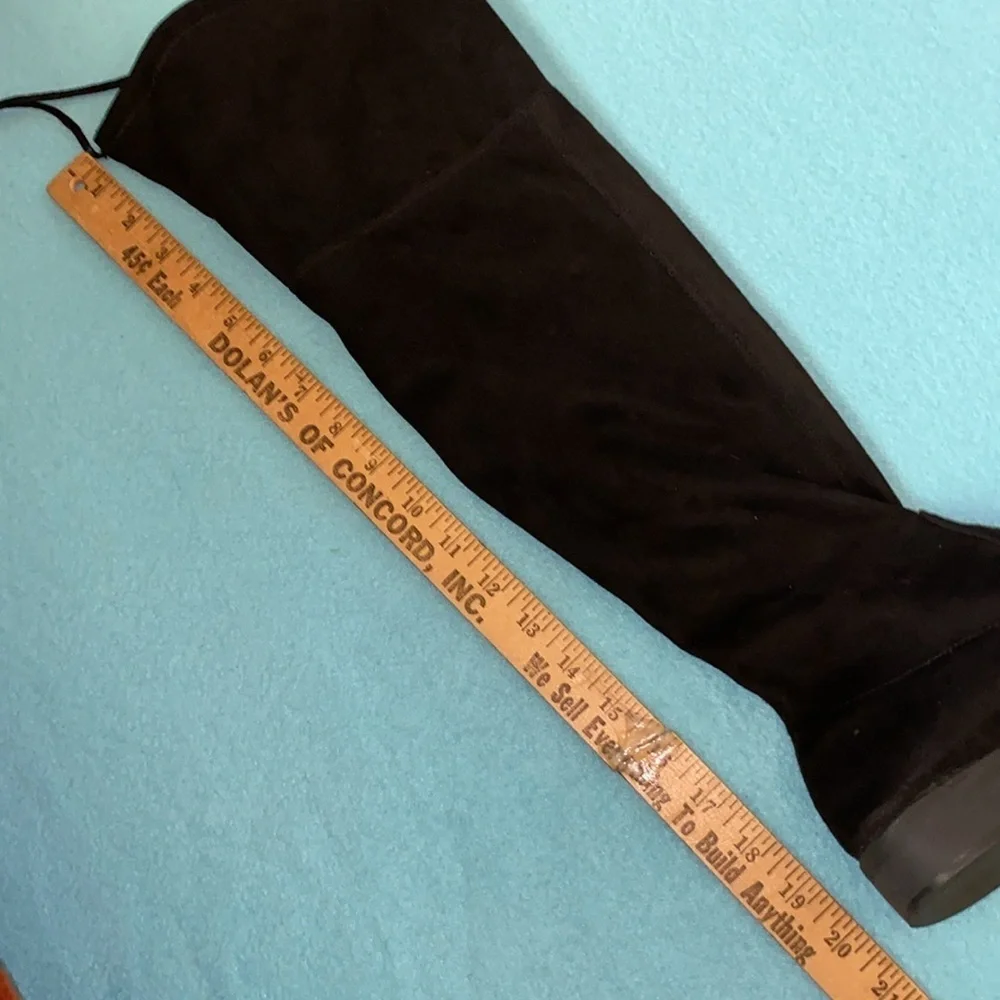 ZIGI SOHO Karsten over the knee faux suede slip on tie at top black boots size 8